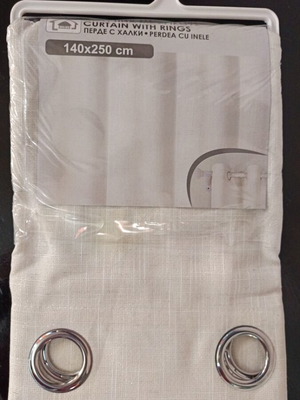 Curtain with silver rings ecru transparent new
