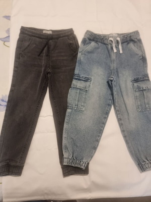 Sinsay kids' jeans 122 cm, 6-7 years, grey and blue, elastic and regular