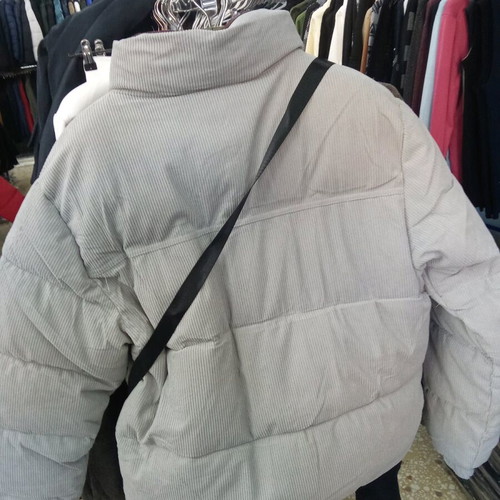 Men's beige corduroy jacket new with matching reversible bag