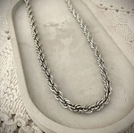 Unisex stainless steel chain necklace new, silver color