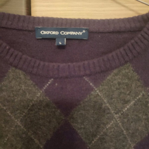 Oxford Company men's sweater like new, size Large, gray and purple