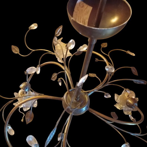 Bronze 5-Light Ceiling Lamp like new with Swarovski crystals