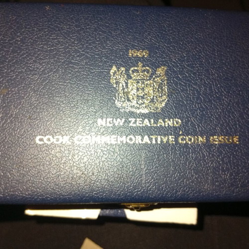 New Zealand coins with their case, new