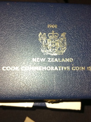 New Zealand coins with their case, new
