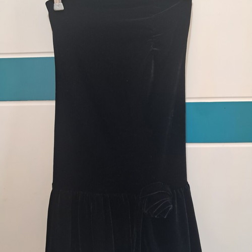 Velvet strapless dress black, like new, size XS