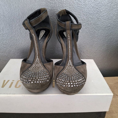 Vic Matie women's pumps used, leather, gray, size 38