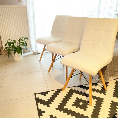 White leather chairs new, pack of four