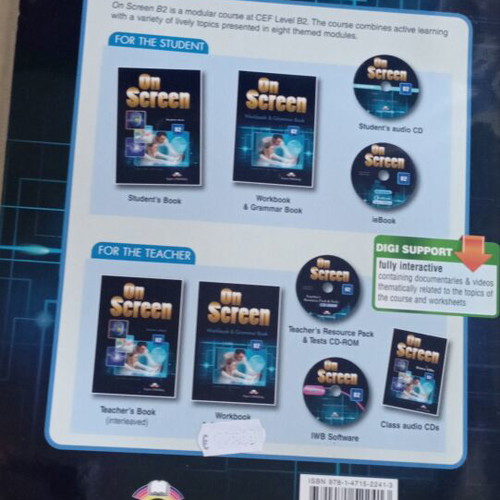 On Screen B2 Workbook & Grammar Book like new, English language