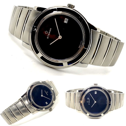 Eterna watch new unisex with blue-black dial and sapphire crystal