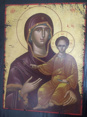 Panagia Odigitria Icon new egg tempera and gold leaf painting