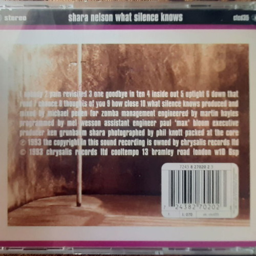 Shara Nelson What Silence Knows CD like new, R&B Soul