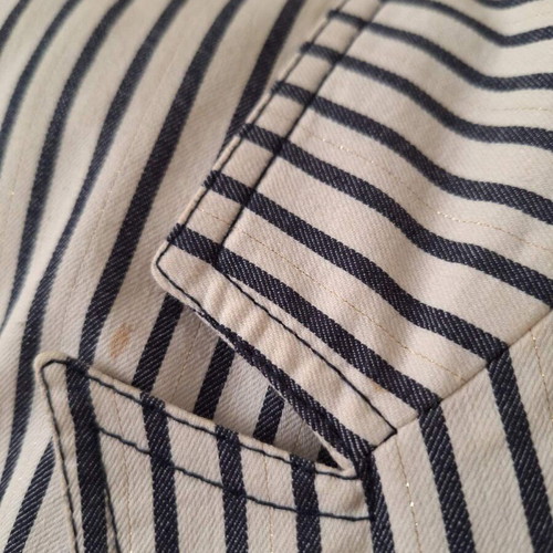 MIA women's cotton striped jean-style jacket black white like new