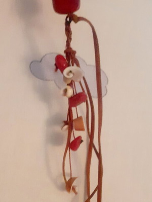 Summer earrings with shells and semiprecious stones used