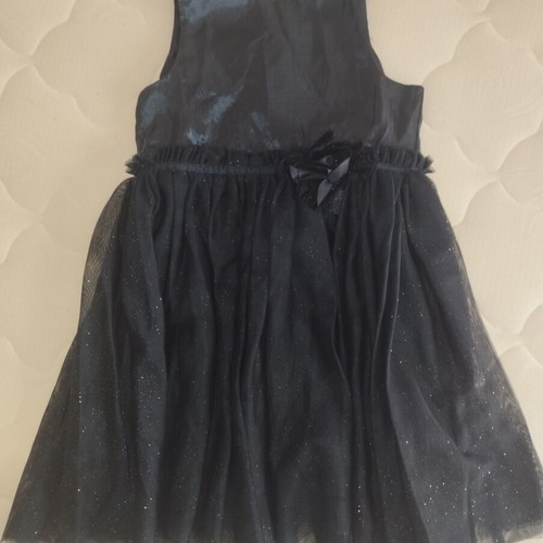 H&M sleeveless festive dress like new, dark blue with tulle