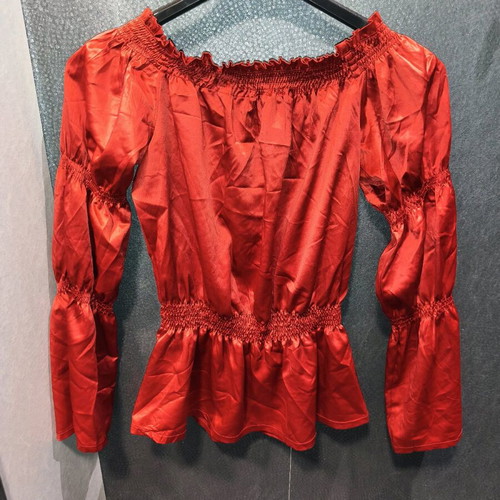 Grama satin blouse red, like new, size Small