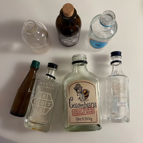 Collectible small alcohol bottles used