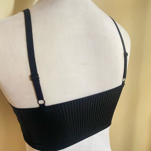Elastic ribbed bustier top new, size small, black