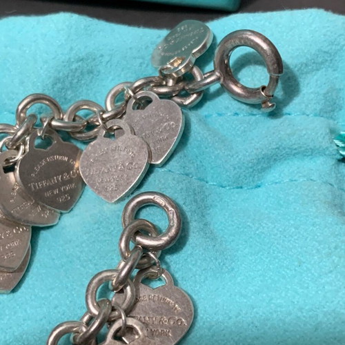 Tiffany & Co Return to Tiffany Heart Charm Bracelet 925 Silver used