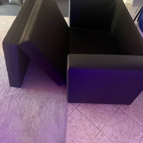 Leather 2-seater sofa bed like new