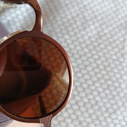 Kingseven sunglasses new unisex with metal frame and case brown