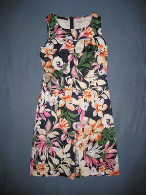 Raxevsky cotton floral midi dress like new, sleeveless, elegant line