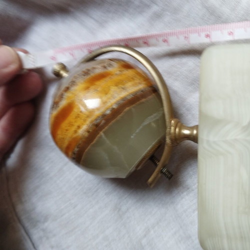 Globe made of alabaster or onyx like new with bronze