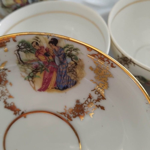 Japanese porcelain tea set with lithophane, new
