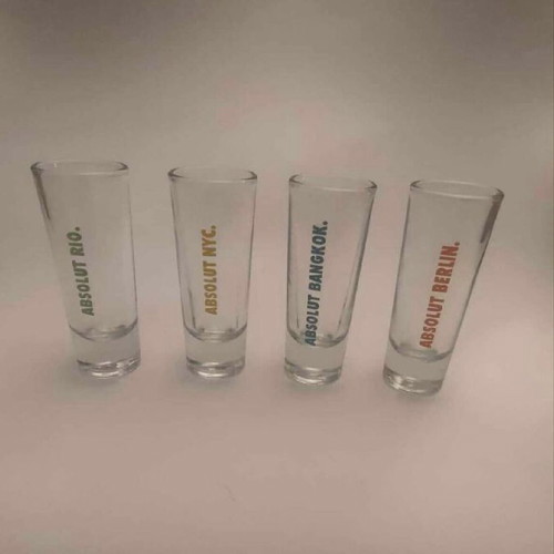 Absolut Vodka Glass Shots like new with city names, set of 3 packs