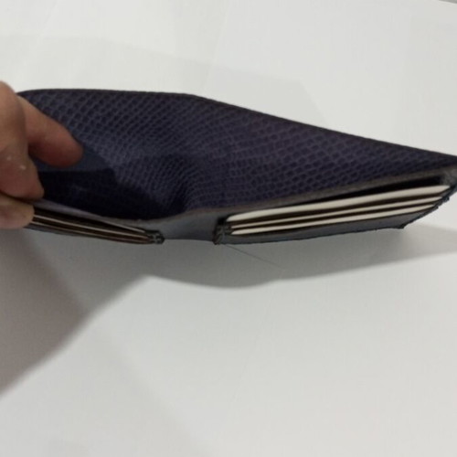 Handmade embossed wallet from genuine cow leather, new, black and blue
