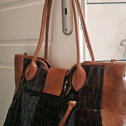 Vera Pelle shoulder bag used, black and brown