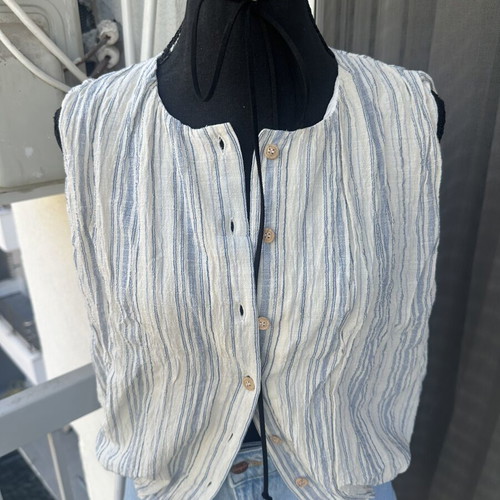 Zara striped shirt, white and blue