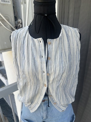 Zara striped shirt, white and blue