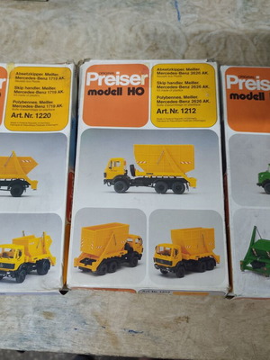 Mercedes trucks 1/87 scale set of 3, used, Preiser HO