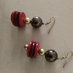 Handmade earrings like new, red