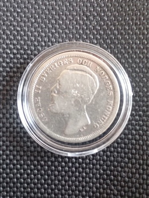 1 Krona Oskar II Silver 800 Coin 1888 like new