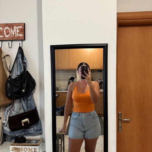 Shein orange top with decorative beads