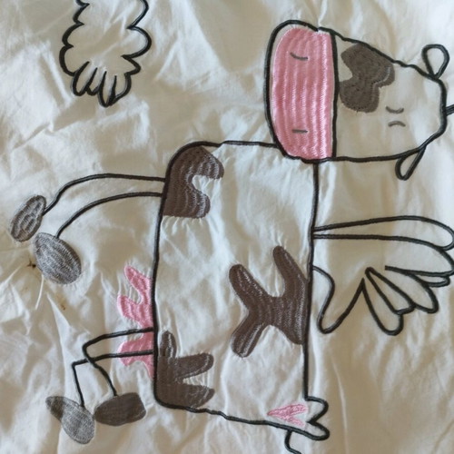 Kedia crib quilt like new, cotton duvet cover with cow design