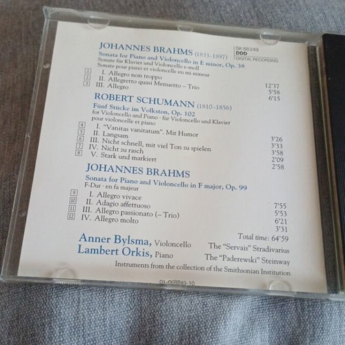 Classical music CD Brahms & Schumann used, Sony Classical