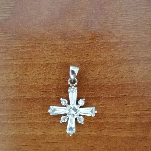 Silver cross 925 with zircon and silver chain 925 new