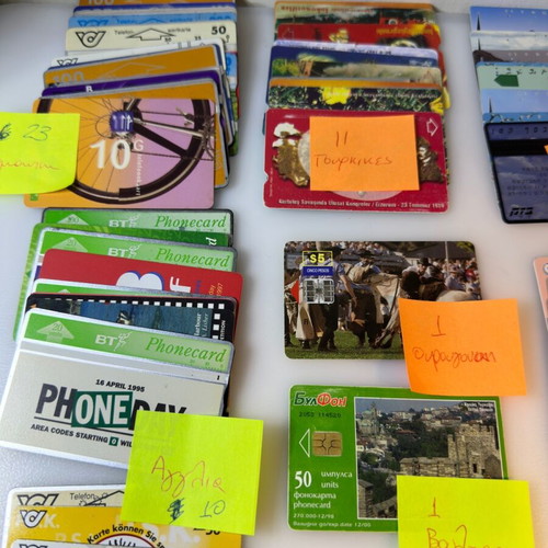 Phone cards used, pack of 180 from 26 countries