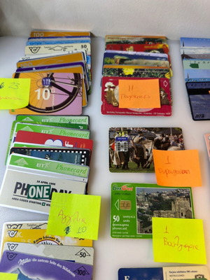 Phone cards used, pack of 180 from 26 countries