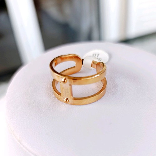 Ring pink-gold stainless steel new