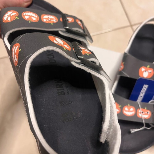 Birkenstock limited edition sandals size 38 black and orange new