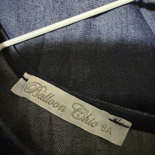 Ballon Chic No8 girls' dress like new, size 128 cm, blue denim