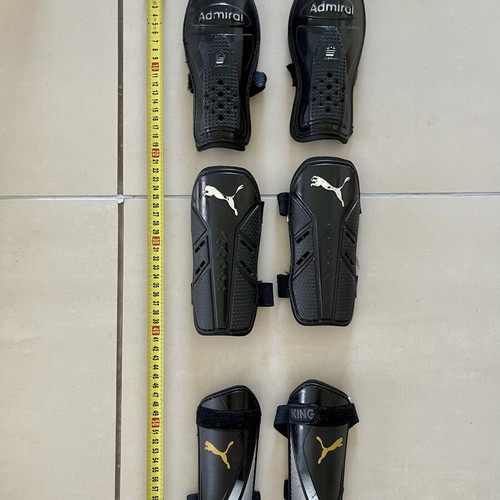 Shin guards used, 3 pairs (two 20 cm, one 15 cm)