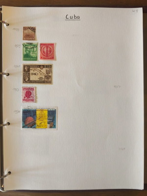 Cuba Stamp Collection used 1899-1970 with original album sheet