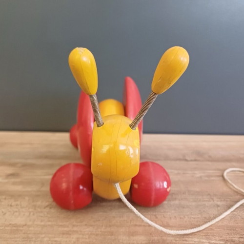 Kouvalias wooden toy used with minor wear on wheels