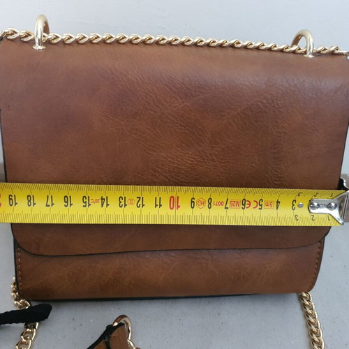 Francesca Rossi shoulder bag like new, brown with gold chain