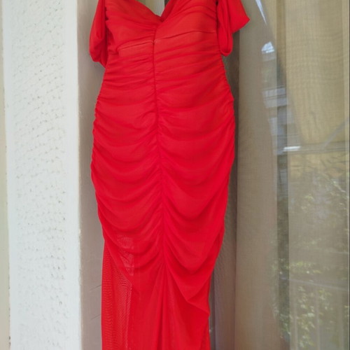 Evening dress red, size Small, like new, fitted
