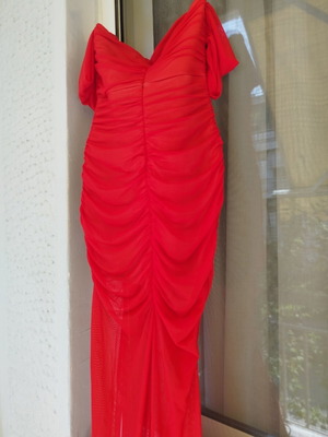 Evening dress red, size Small, like new, fitted
